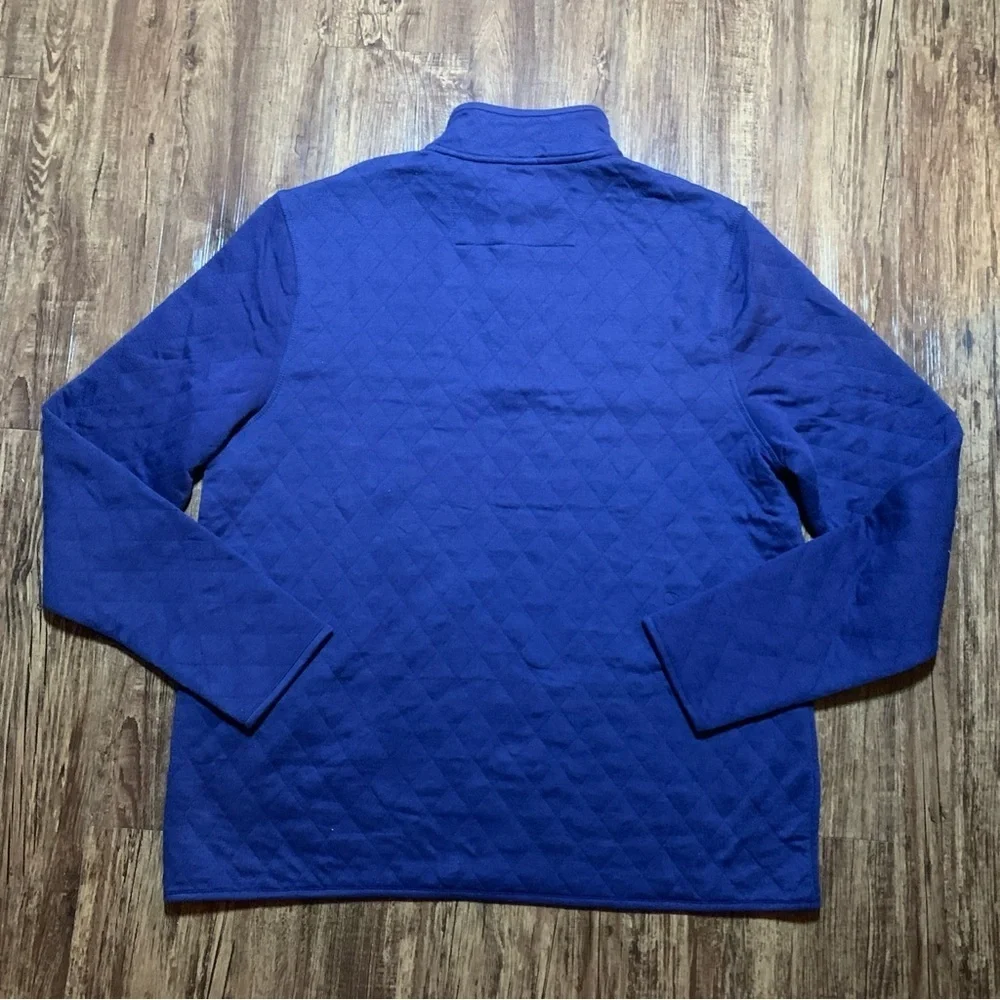 Chaps Quilted Pullover Shirt 1/4 Snap Blue Long Sleeve Mock Neck Men’s XL NWT